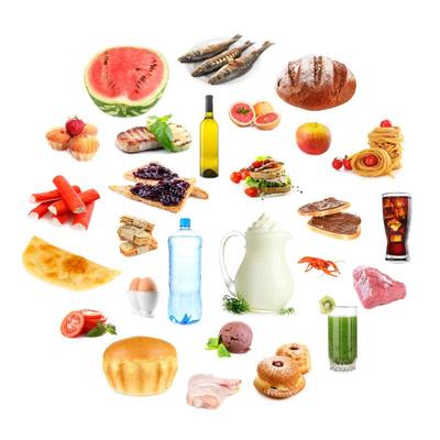 食品和飲料圖片素材-白色背景中各種新鮮的食品和飲料創(chuàng)意圖片-jpg格式 .