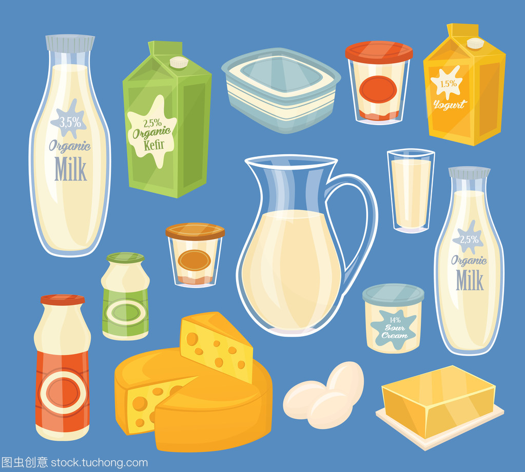乳制品中分離,矢量圖