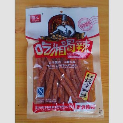 漯河市利誠食品 明匯吃湘喝辣 ,紅燒牛柳味,辣條批發,休閑食品廠家,利誠食品,多味可選,廠家直銷圖片_高清圖_細節圖-漯河市利誠食品 -